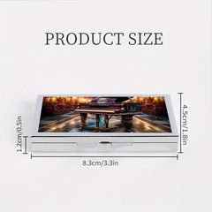 Piano Pattern Printed Rectangular Pill Box Mini Portable Pill Box