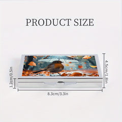Bird Pattern Printed Rectangular Medicine Box 7 Compartment Pill Box