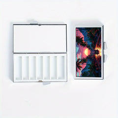 Highway Sunset Pattern Rectangular Medicine Box 7 Compartment Pill Box