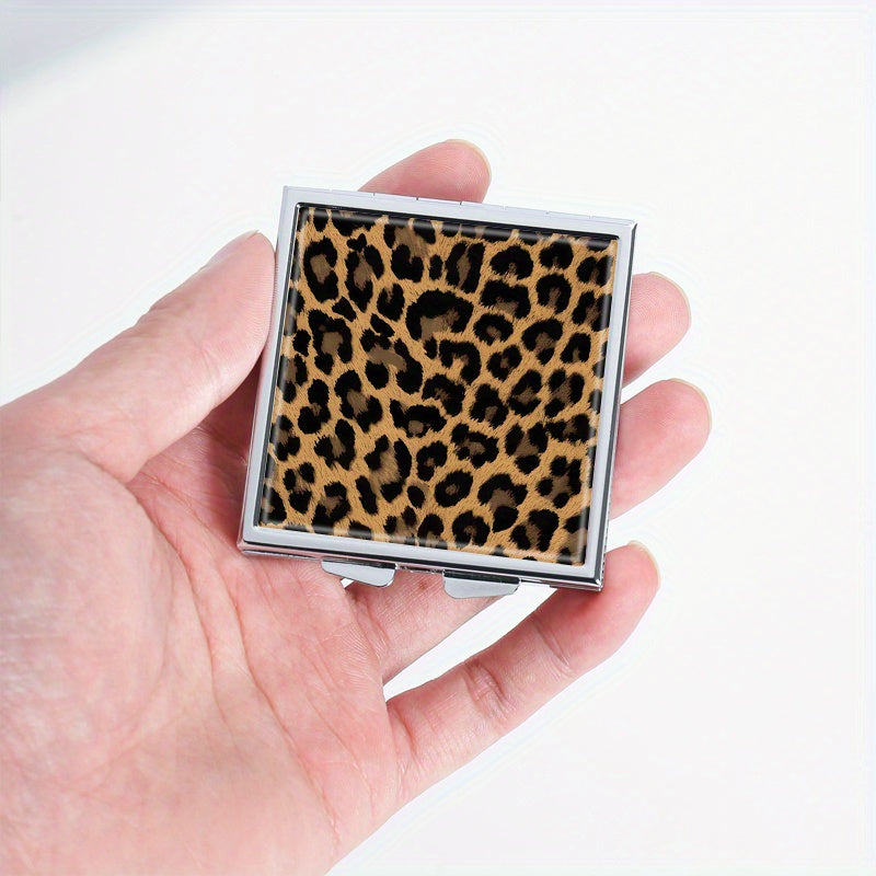 Leopard Print Medicine Box 4 Compartment Pill Box Portable Travel Outdoor