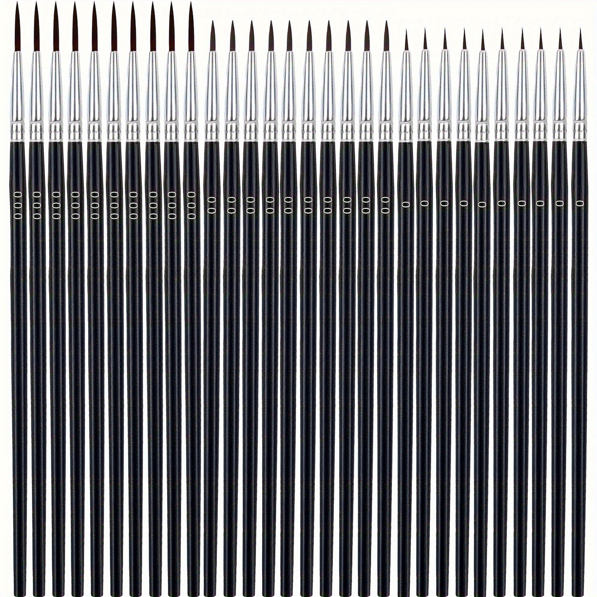 30 Detail Brush Set for Miniatures & Crafts Nylon Bristles for Painting Brushes