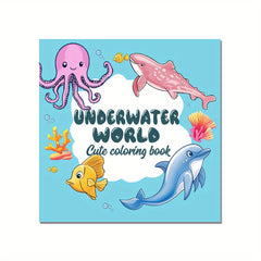 22 Page Deluxe Underwater World Coloring Book Mixed Colors Thickened Paper