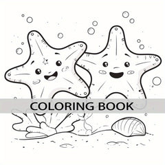 22 Page Deluxe Underwater World Coloring Book Mixed Colors Thickened Paper