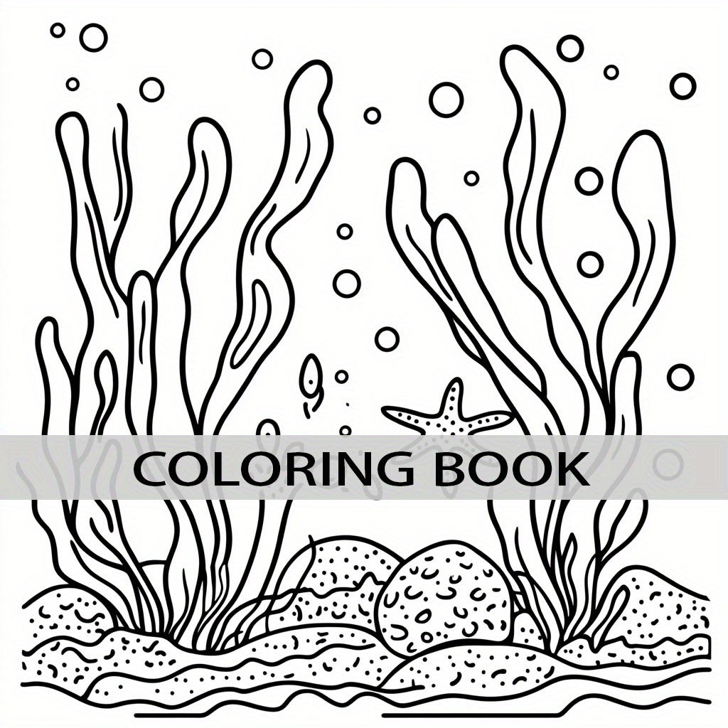 22 Page Deluxe Underwater World Coloring Book Mixed Colors Thickened Paper
