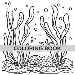 22 Page Deluxe Underwater World Coloring Book Mixed Colors Thickened Paper