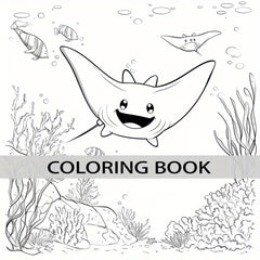 22 Page Deluxe Underwater World Coloring Book Mixed Colors Thickened Paper