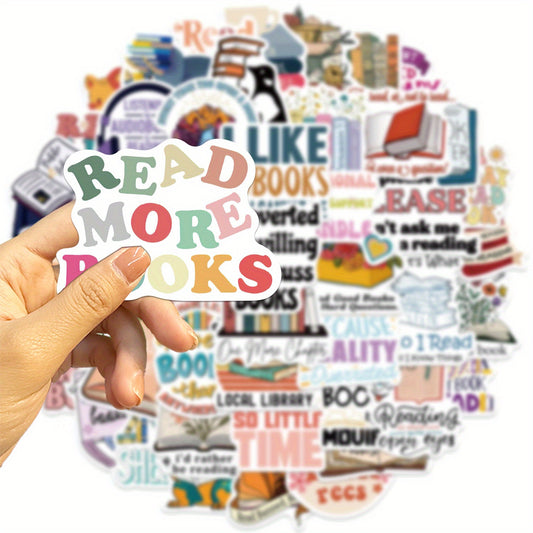 50pcs Bookish Aesthetics Stickers for Laptop Phone Guitar Toy Motorcycle Car