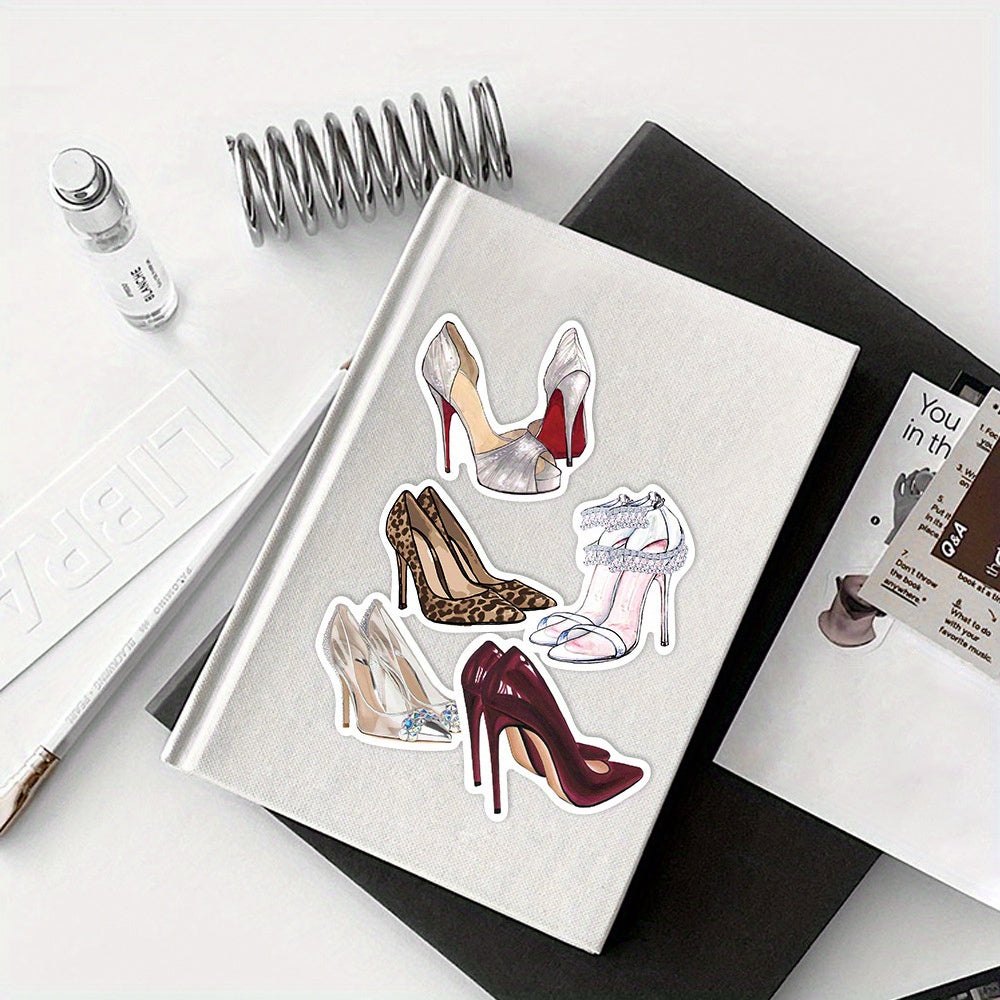 50pcs High Heels Graffiti Stickers - Aesthetics Decals for Water Bottle Laptop