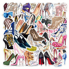 50pcs High Heels Graffiti Stickers - Aesthetics Decals for Water Bottle Laptop