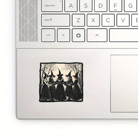 Cartoon Witch Girl Stickers, Self-Adhesive, Matte Finish, Single Use