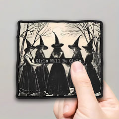 Cartoon Witch Girl Stickers, Self-Adhesive, Matte Finish, Single Use