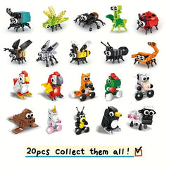 20 Animal Building Blocks Educational Toys Set