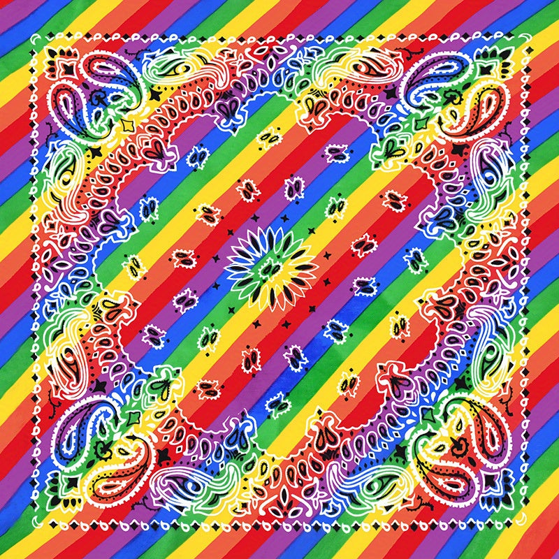 Pride Month Rainbow Stripe Headband Hippie Style Handkerchief
