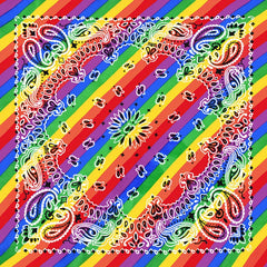 Pride Month Rainbow Stripe Headband Hippie Style Handkerchief