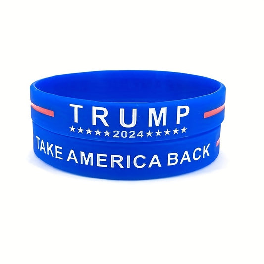 2pcs Patriotic Silicone Bracelets for President Campaign