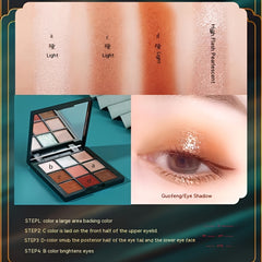 9 Colors Crane Eyeshadow Palette Waterproof Long-lasting Makeup