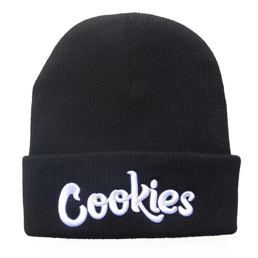Boys Classic Knit Cap With Cookies Embroidery