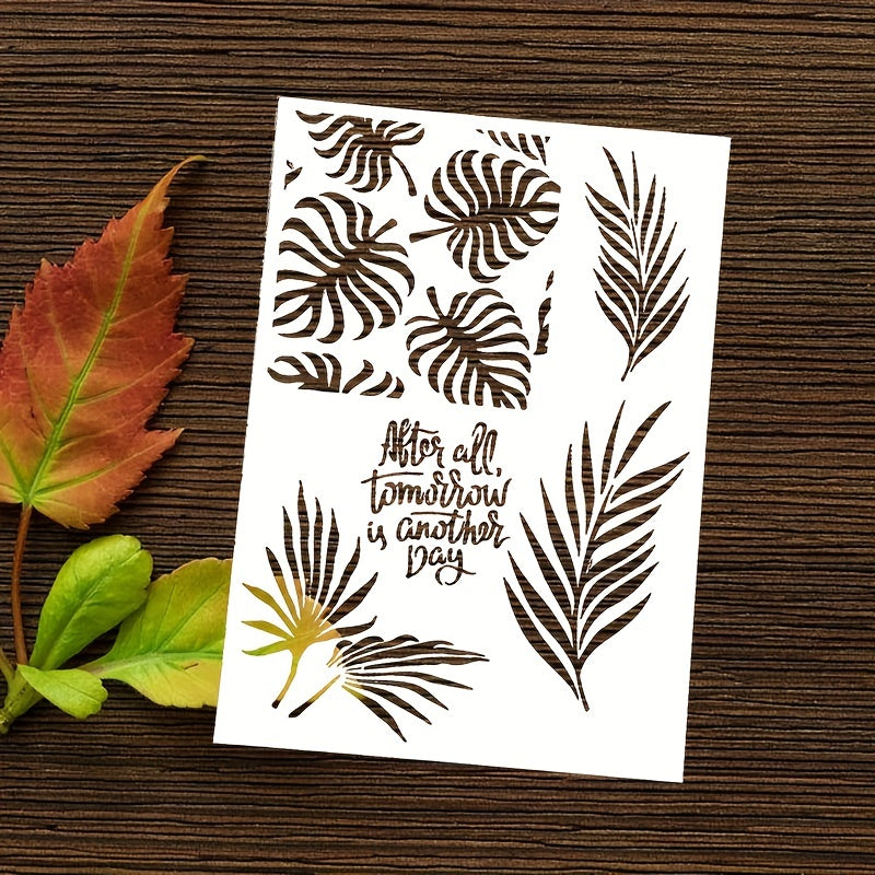 Leaves Pattern Stencils for DIY Painting on Photo Frame Fabric Boards Furniture