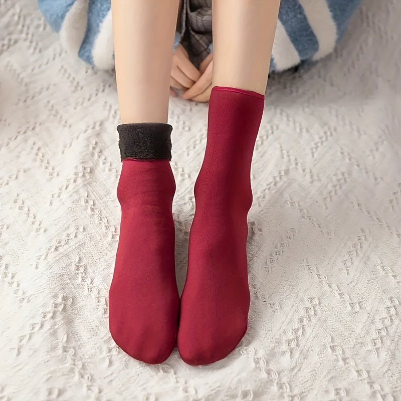Plush Lined Socks Comfy & Warm Mid Tube Socks