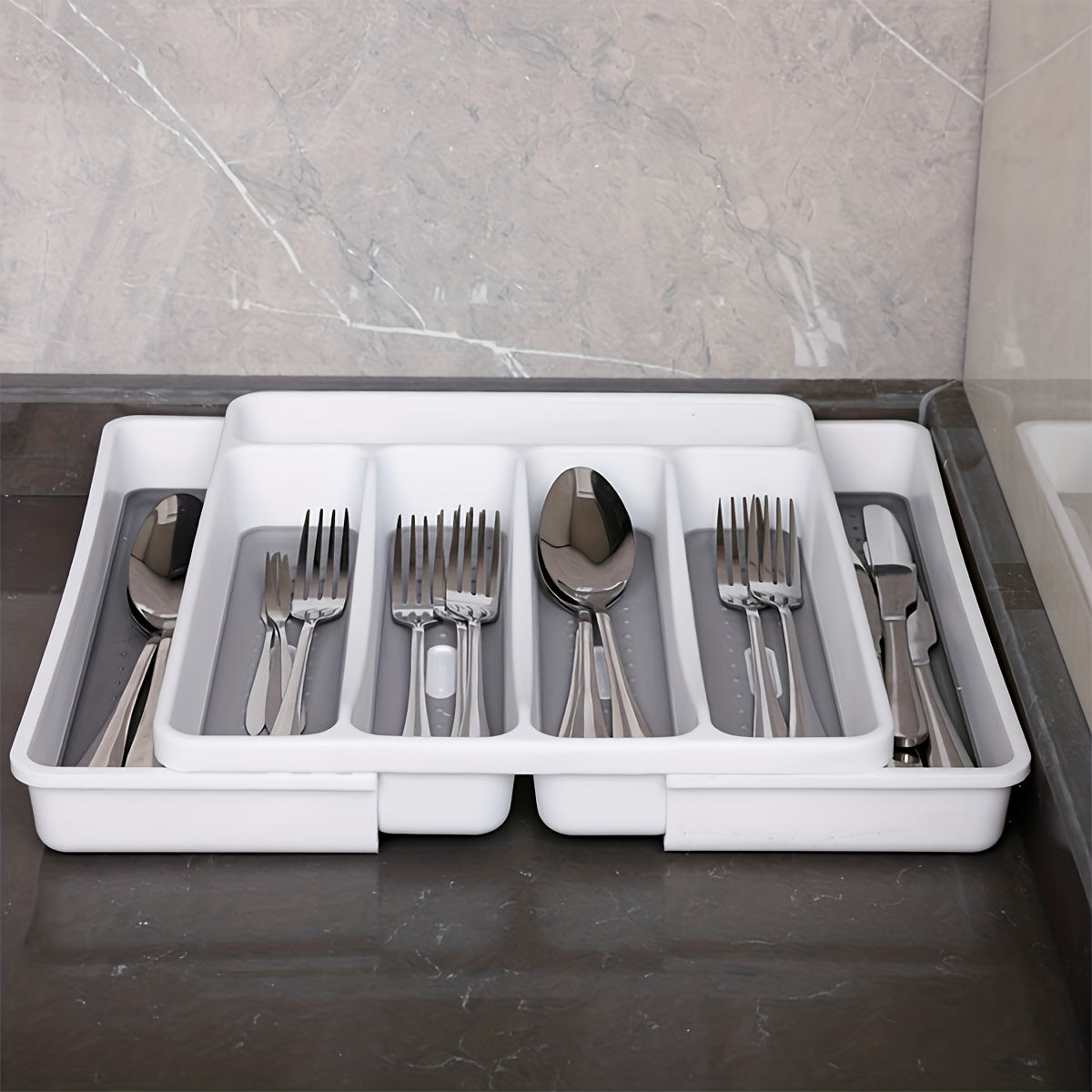 Cutlery Drawer Organizer Tray Storage Box Kitchen Supplies
