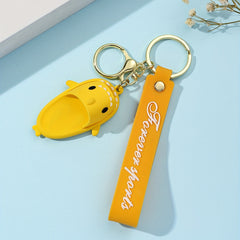 Shark Slipper Bracelet Keychain Silicone Animal Wristlet Key Chain