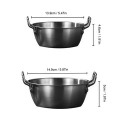 2pcs Stainless Steel Bowl Household Snack Bowl With Handle Reusable