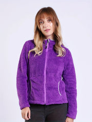 Women's Fleece Hooded Jacket Soft Thermal Zip Up Jacket Winter Outdoor