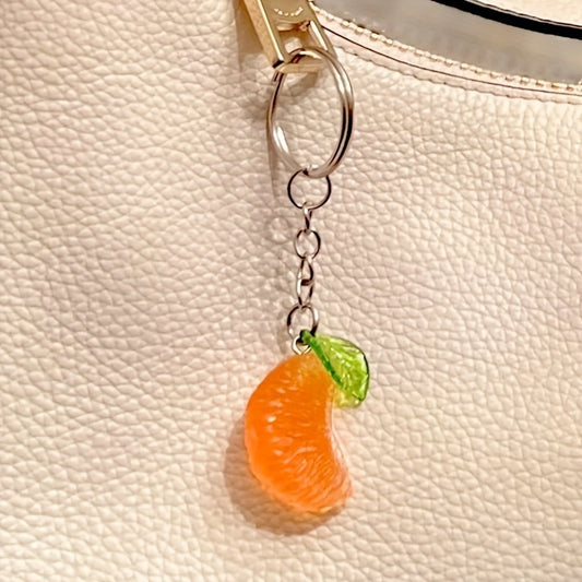 Tangerine KeyChain Refreshing Orange Piece Key Chain For Men