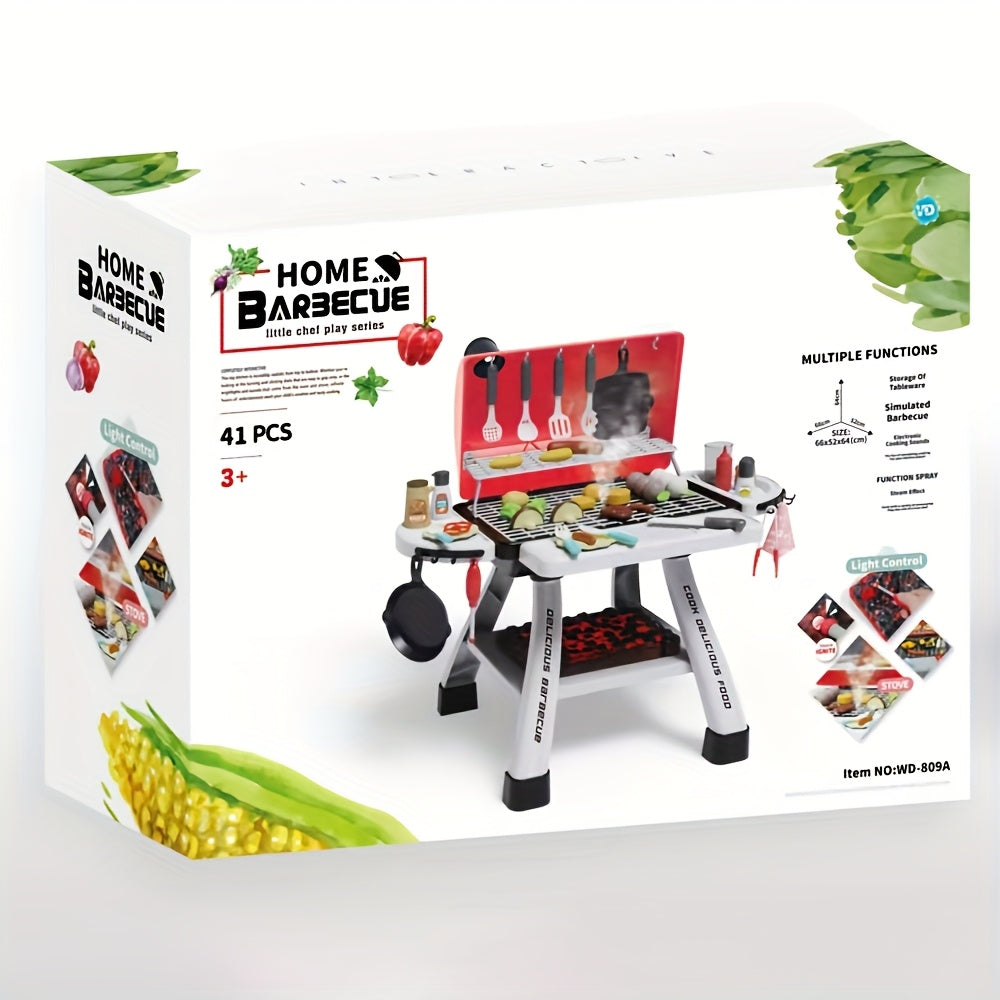Kids Play Kitchen Toy Grill BBQ Kitchen Playset Outdoor Toy