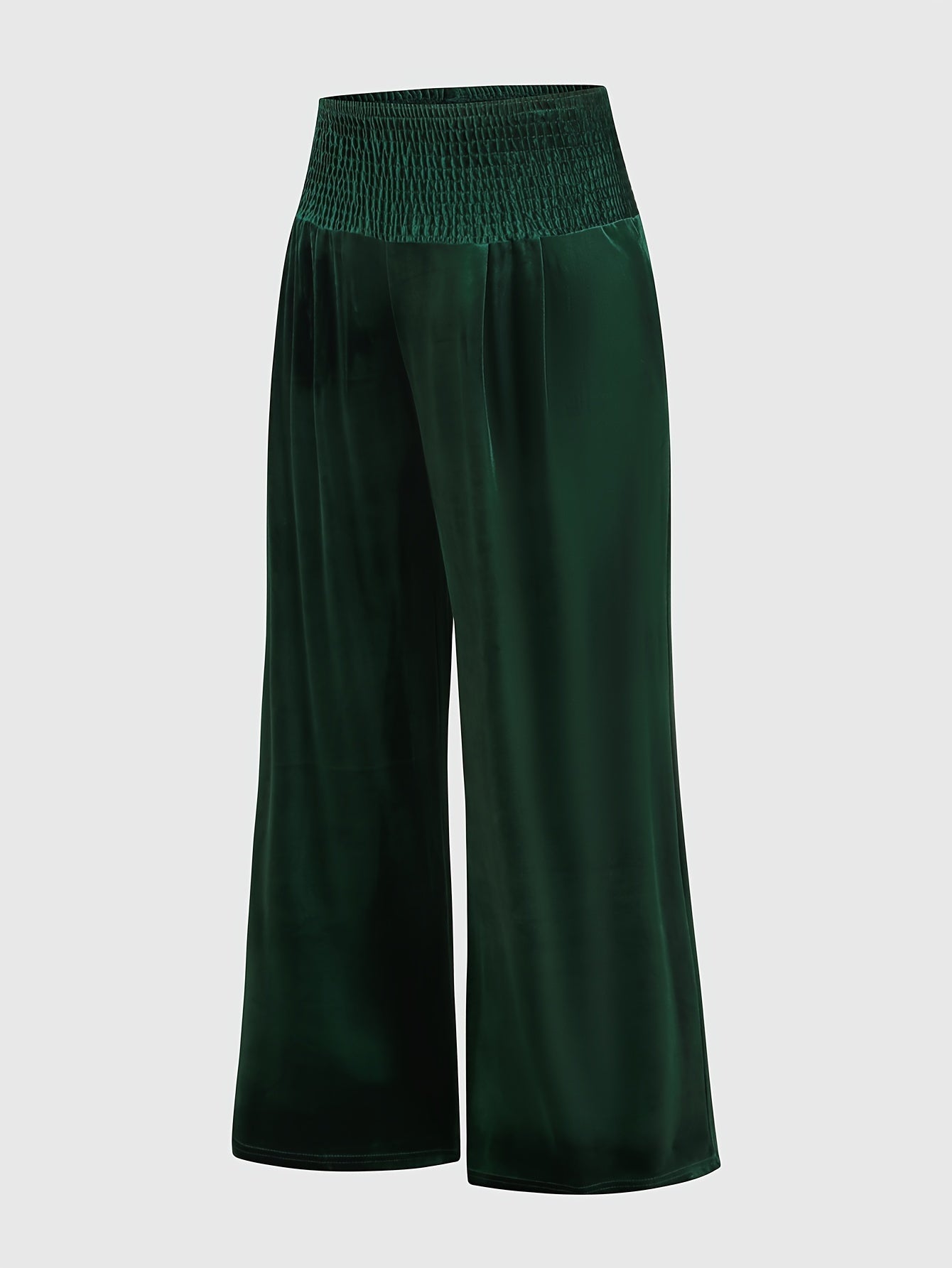 Velvet High Rise Wide Leg Trousers Plus Size