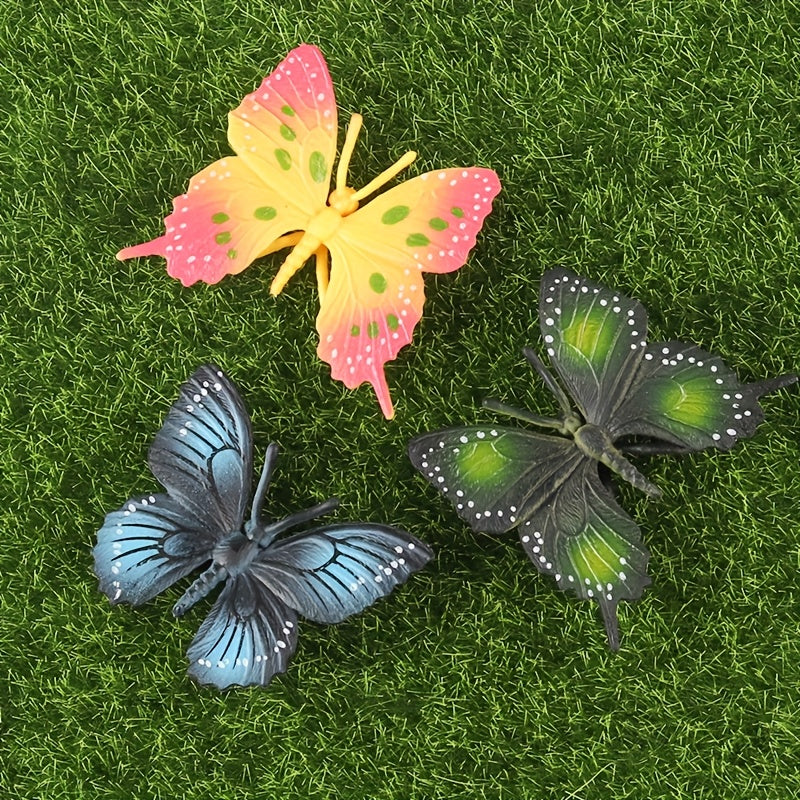 12pcs Colorful Plastic Butterfly Toys for Insect Themed Parties