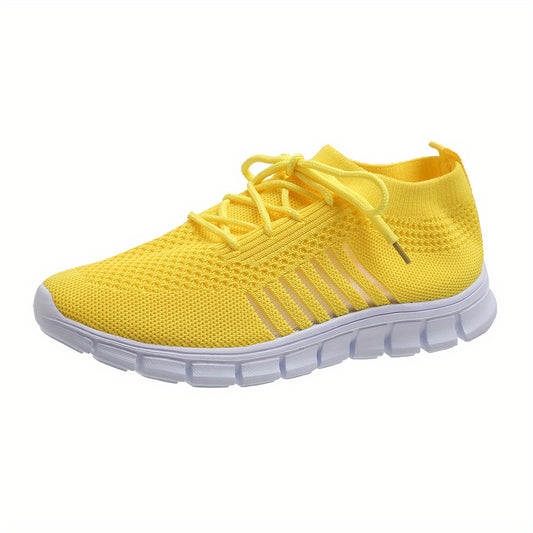 Women's Knit Mesh Sneakers Casual Slip On Shoes Breathable Trainers