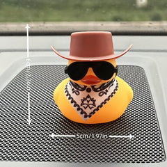 Brown Cowboy Hat with Scarf and Sunglasses for Ducks