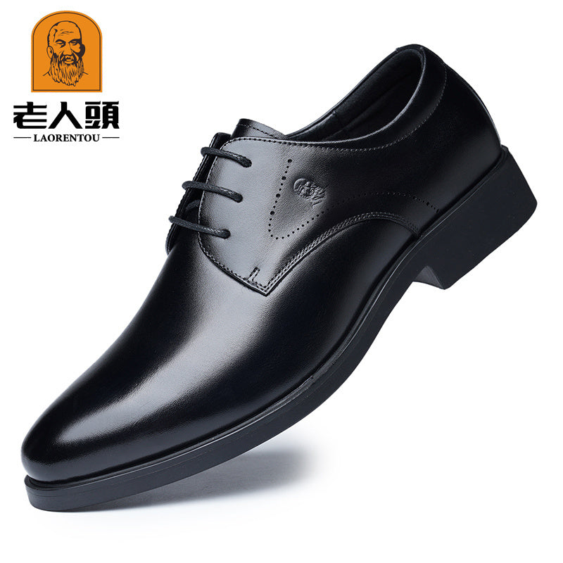 LAORENTOU Men's Leather Pointed Toe Dress Oxford Shoes