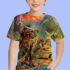 Dinosaur Print T Shirt for Kids Stylish & Comfortably Slightly Stretched