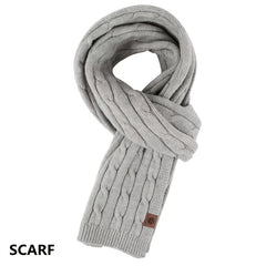 Alpaca Fleece Knitted Hat Scarf Gloves Set for Men Women
