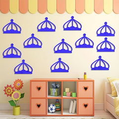12pcs Crown Acrylic Mirror Stickers Self Adhesive Waterproof