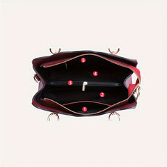 Convertible Shoulder Tote Bag with Detachable Strap & Zipper Closure
