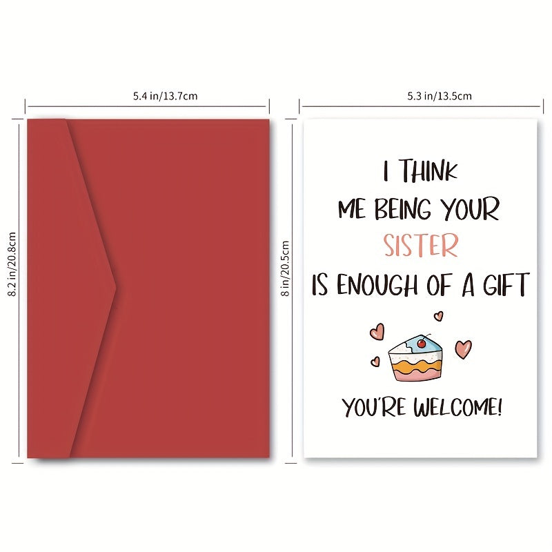 Funny Birthday Card From Sister Humorous Greeting Sister Card