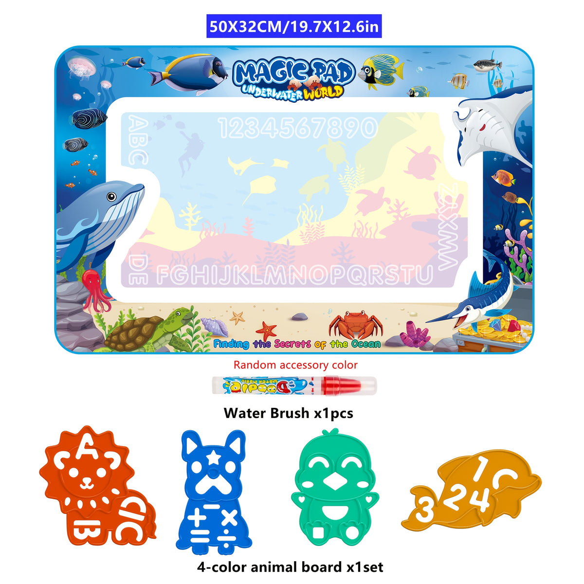 Ocean Themed Magical Painting Mat for Kids Large Water Canvas Art Activity