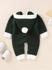 Hooded Knitted Sweater Romper for Infants