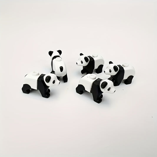Forest Animal Building Blocks Set - Panda, Bear, Fox, Mouse - Educational Toy