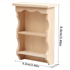1:12 Scale Dollhouse Cabinet Shelf w/ Hanging Book Display Flat Back