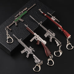 Gun Keychain Alloy Toy Pendant for Car Keys Men Boys