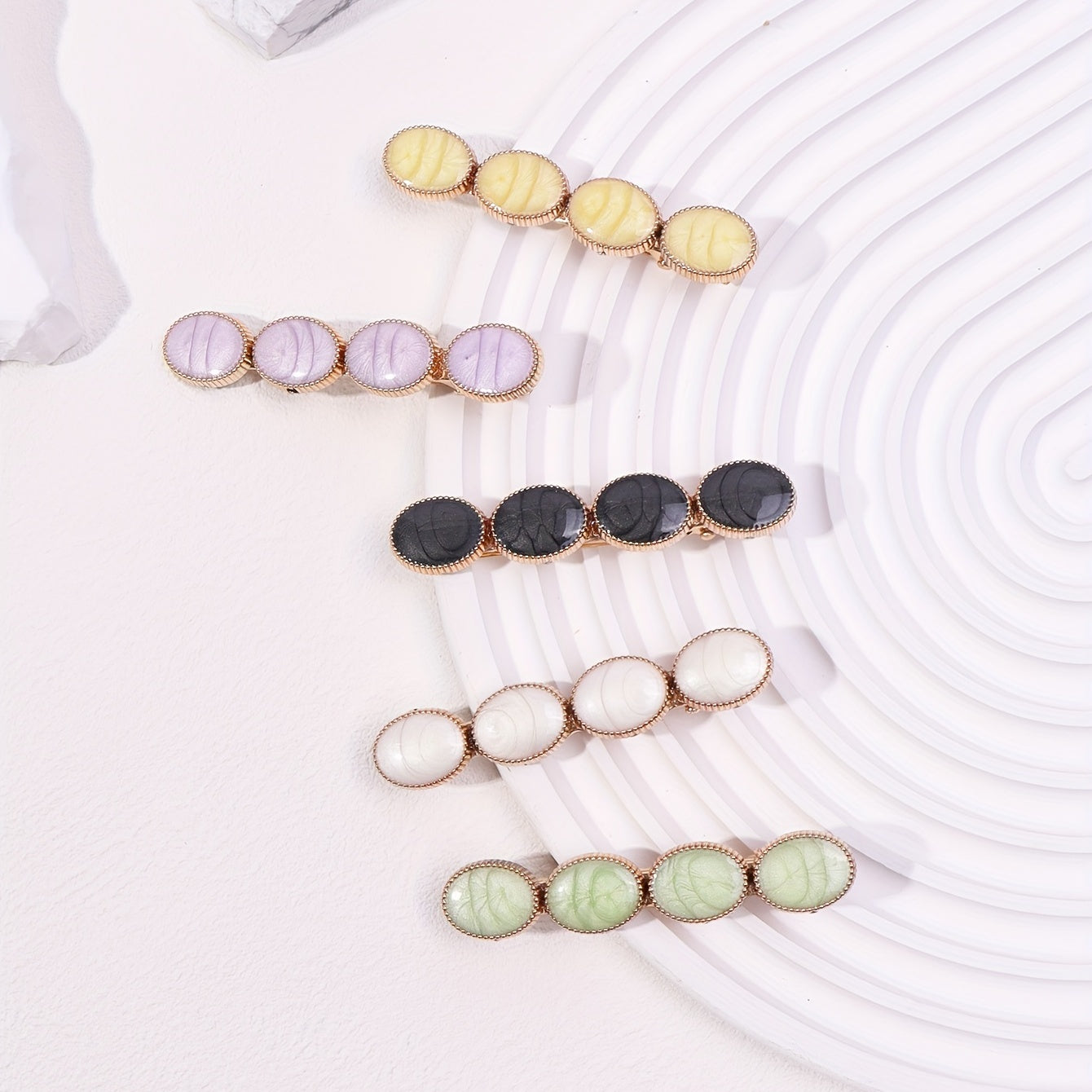 5pcs Hair Clips Marbling Bobby Pin Hair Slides Non Slip Hair Decoration