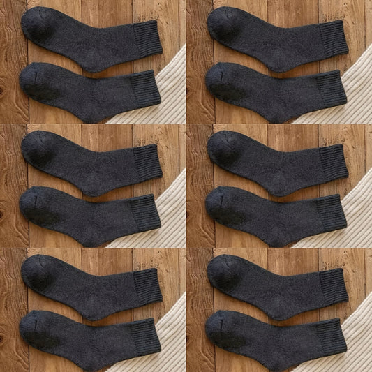 12 Pairs Velvet Cashmere Warm Socks Winter Crew Anti-bacterial Soc