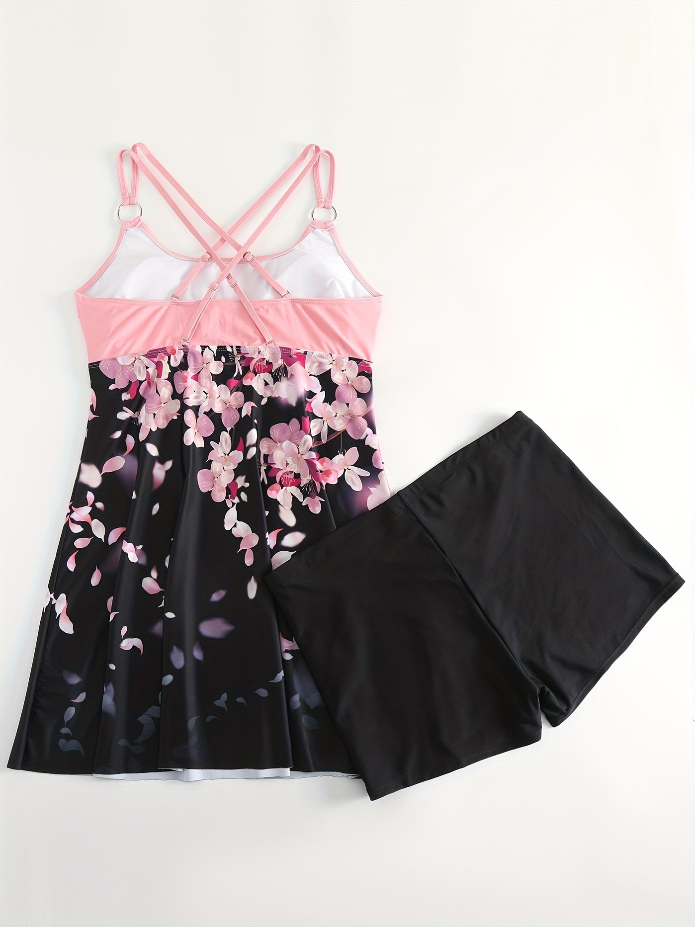  Sakura Print Tankini Set Women's Two Piece