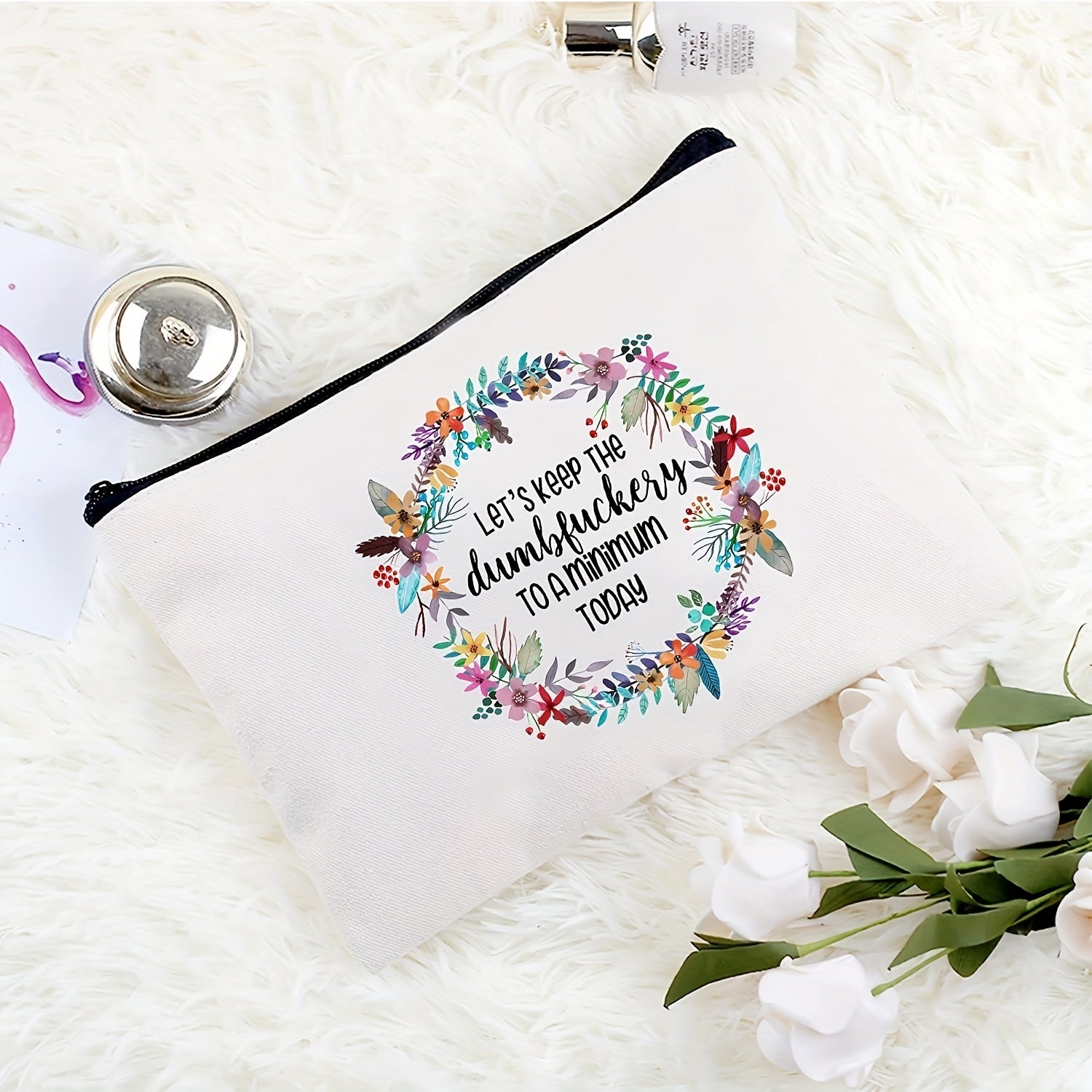 Funny Canvas Cosmetic Bag Makeup Bags Travel Bag Birthday Gifts