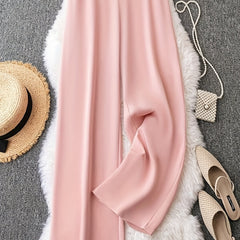 Women's Plus Size Elastic Waist Wide Leg Trousers