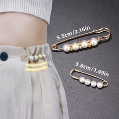 2pcs Faux Pearl Brooch Pins Rhinestones Collar Pin DIY Accessories